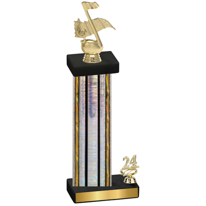 Accented Single Silver Glacier Year Music Trophy