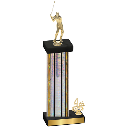 Accented Single Silver Glacier Fourth Place Golf Trophy