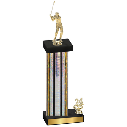 Accented Single Silver Glacier Year Golf Trophy