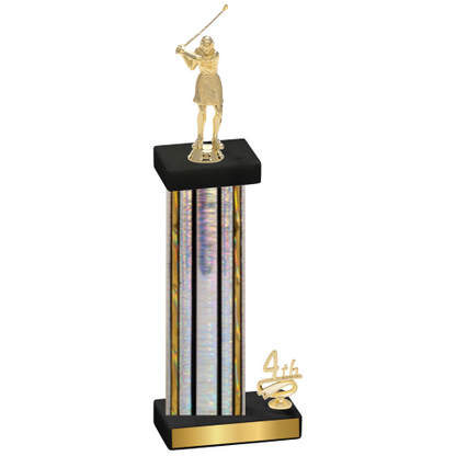 Accented Single Silver Glacier Fourth Place Golf Trophy