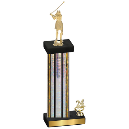 Accented Single Silver Glacier Year Golf Trophy