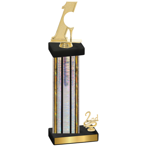 Accented Single Silver Glacier Second Place Golf Trophy