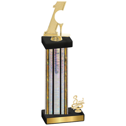 Accented Single Silver Glacier Third Place Golf Trophy