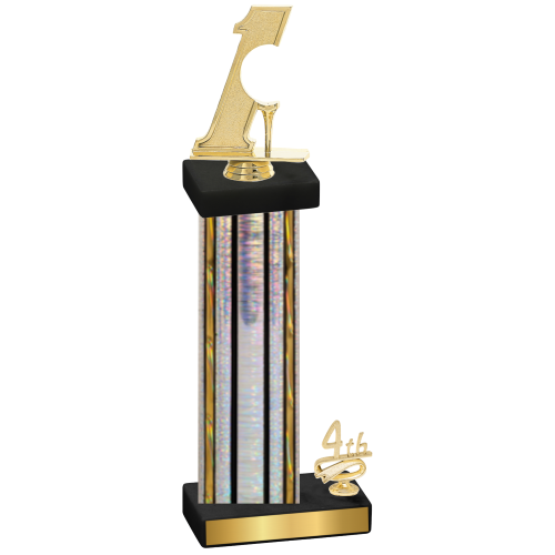 Accented Single Silver Glacier Fourth Place Golf Trophy