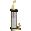 Accented Single Silver Glacier Victory Golf Trophy