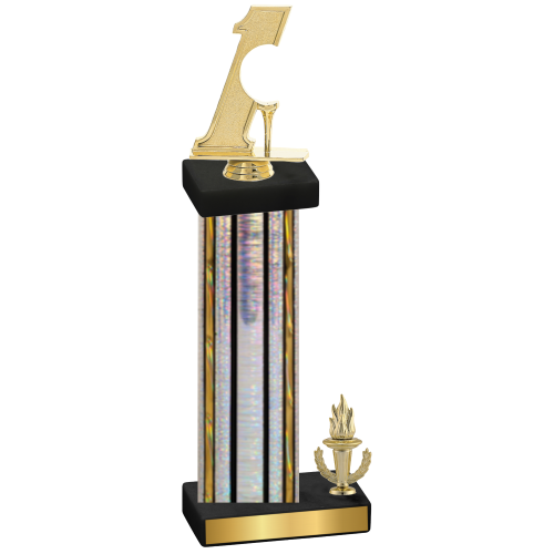 Accented Single Silver Glacier Victory Golf Trophy