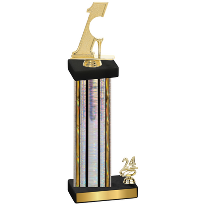 Accented Single Silver Glacier Year Golf Trophy
