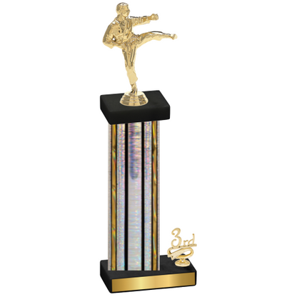 Accented Single Silver Glacier Third Place Karate Trophy