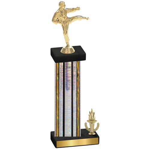 Accented Single Silver Glacier Victory Karate Trophy