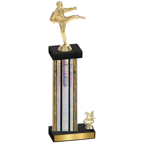 Accented Single Silver Glacier Year Karate Trophy