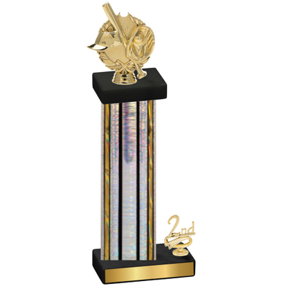 Accented Single Silver Glacier Second Place Baseball Trophy