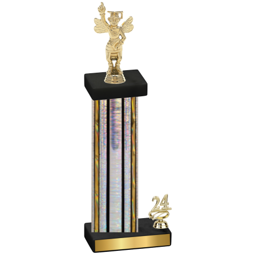 Accented Single Silver Glacier Year Academics Trophy