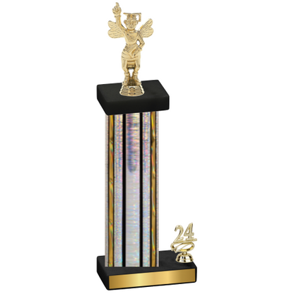 Accented Single Silver Glacier Year Academics Trophy