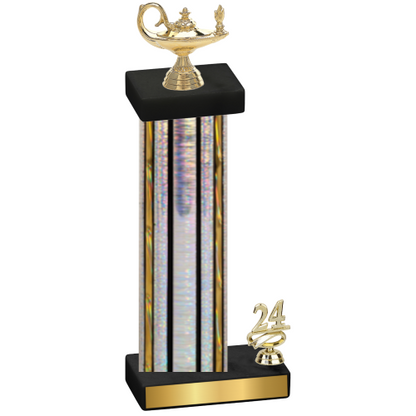 Accented Single Silver Glacier Year Academics Trophy