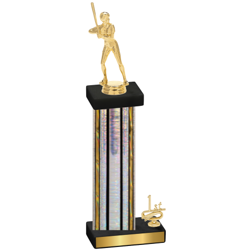 Accented Single Silver Glacier First Place Softball Trophy