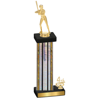 Accented Single Silver Glacier Fourth Place Softball Trophy