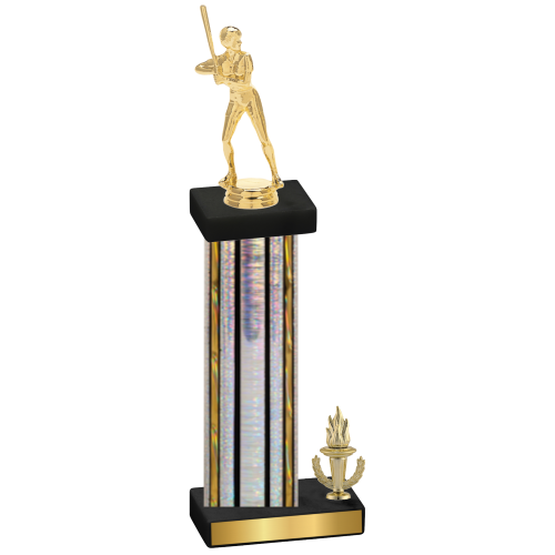 Accented Single Silver Glacier Victory Softball Trophy