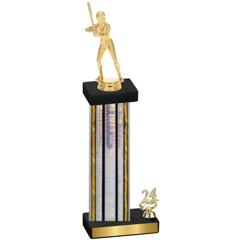 Accented Single Silver Glacier Year Softball Trophy
