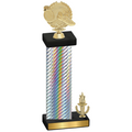 Accented Single Silver Carbon Fiber Victory Running Trophy
