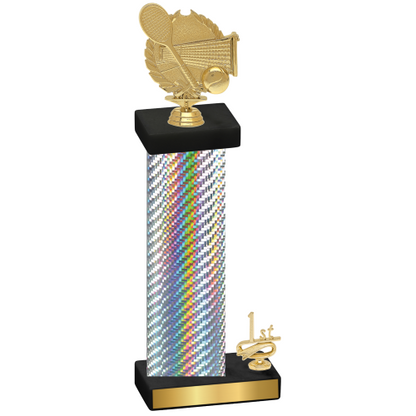 Accented Single Silver Carbon Fiber First Place Tennis Trophy