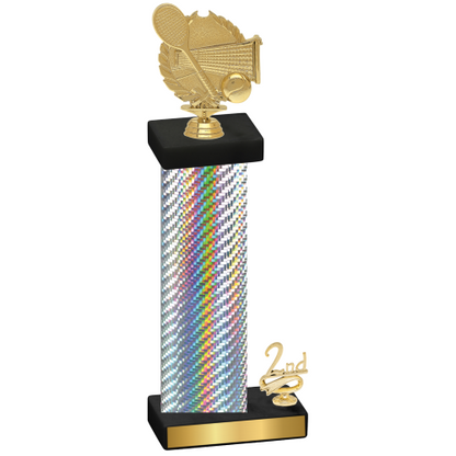 Accented Single Silver Carbon Fiber Second Place Tennis Trophy