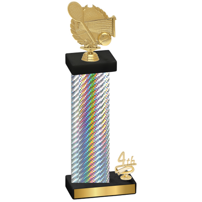 Accented Single Silver Carbon Fiber Fourth Place Tennis Trophy
