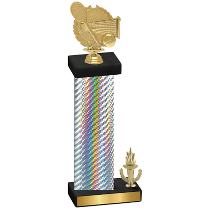 Accented Single Silver Carbon Fiber Victory Tennis Trophy