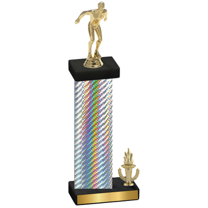 Accented Single Silver Carbon Fiber Victory Swimming Trophy