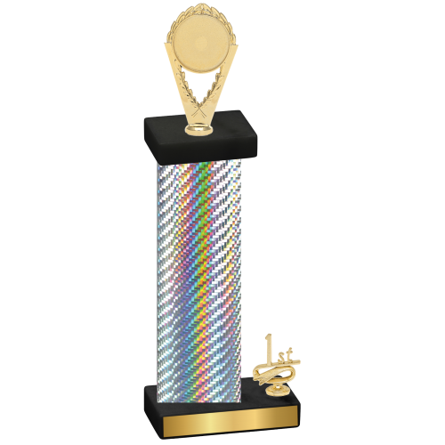 Accented Single Silver Carbon Fiber First Place Insert Trophy