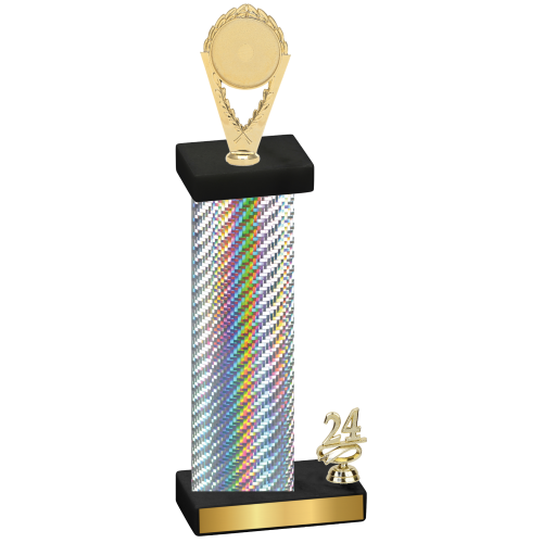 Accented Single Silver Carbon Fiber Year Insert Trophy