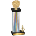 Accented Single Silver Carbon Fiber Victory Cheerleading Trophy