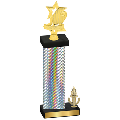 Accented Single Silver Carbon Fiber Victory Pickleball Trophy