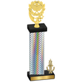 Accented Single Silver Carbon Fiber Victory Pickleball Trophy