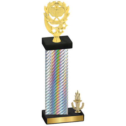 Accented Single Silver Carbon Fiber Victory Pickleball Trophy