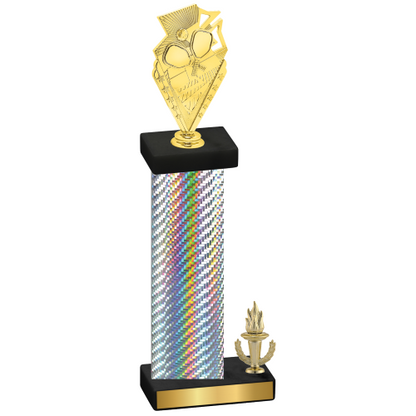 Accented Single Silver Carbon Fiber Victory Pickleball Trophy