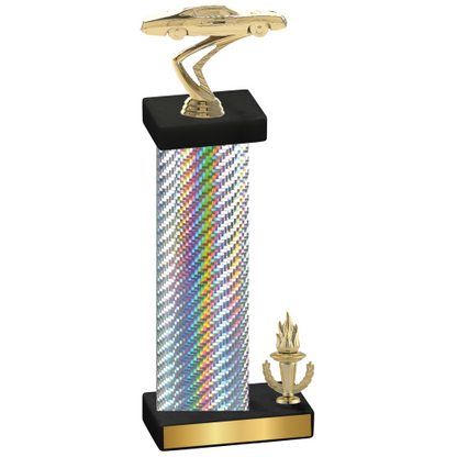 Accented Single Silver Carbon Fiber Victory Cars Trophy