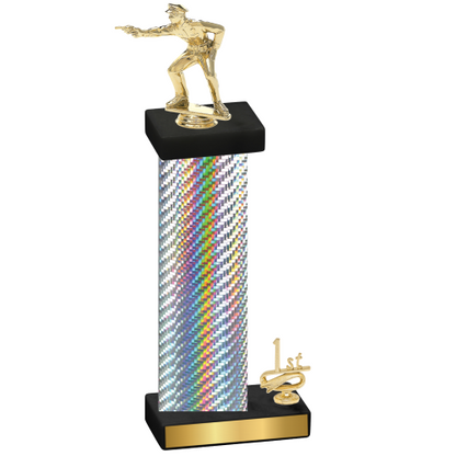 Accented Single Silver Carbon Fiber First Place Shooter Trophy