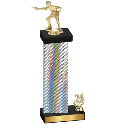 Accented Single Silver Carbon Fiber Year Shooter Trophy