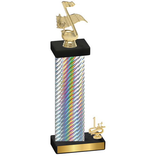 Accented Single Silver Carbon Fiber First Place Music Trophy