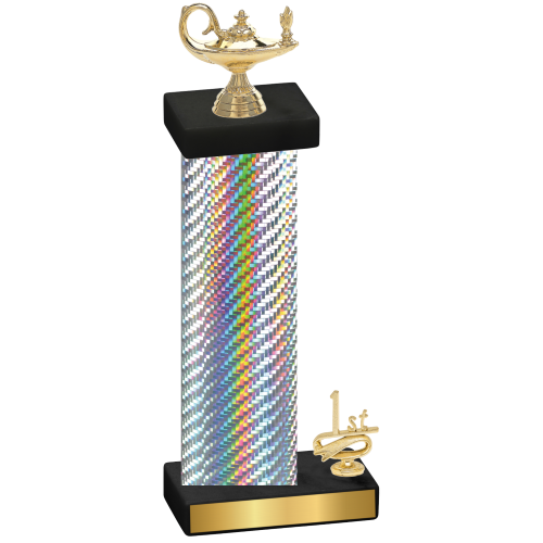 Accented Single Silver Carbon Fiber First Place Academics Trophy