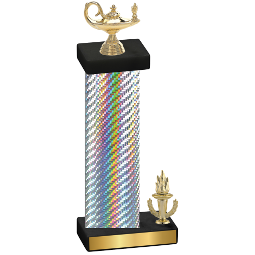 Accented Single Silver Carbon Fiber Victory Academics Trophy