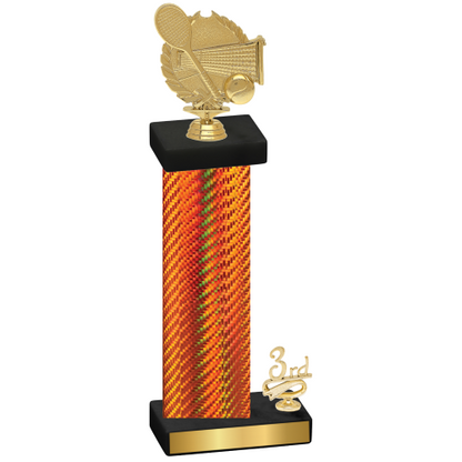 Accented Single Orange Carbon Fiber Third Place Tennis Trophy