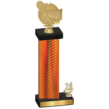 Accented Single Orange Carbon Fiber Year Tennis Trophy