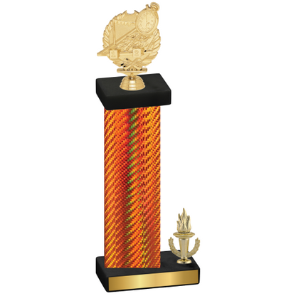 Accented Single Orange Carbon Fiber Victory Swimming Trophy