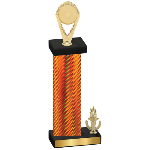 Accented Single Orange Carbon Fiber Victory Insert Trophy