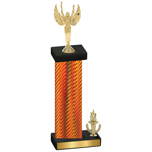 Accented Single Orange Carbon Fiber Victory Victory Trophy