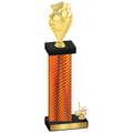 Accented Single Orange Carbon Fiber First Place Pickleball Trophy