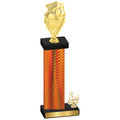 Accented Single Orange Carbon Fiber Third Place Pickleball Trophy