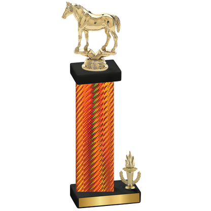 Accented Single Orange Carbon Fiber Victory Horses Trophy