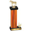 Accented Single Orange Carbon Fiber Second Place Horses Trophy